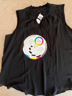 Torrid Black Sleeveless Chiffon Pleated Tank Top Size 2 NWT